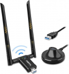 WLAN adapter 1200 Mbit/s, WLAN USB Stick DualBand 867 Mbit/s (5GHz), 300 Mbit/s (2,4 GHz) WLAN vastuv&otilde;tja koos 2 x 5dBi antenniga ja USB 3.0 dokkimisjaam 65 cm kaabliga arvutile Desktop Laptop Windows