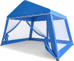 Gazebo, v&auml;litingimustes aed Gazebo terasraam, veekindel ja UV-kindel, kaldkatus parema &auml;ravoolu tagamiseks, 4 v&otilde;rgusilma k&uuml;lgseinad, pidu / terrass / aed varjualune (sinine)