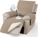 Veekindel tugitooli viskamine, 1 iste, tugitooli kaitsja TV-toolile k&uuml;ljetaskutega, libisemiskindlad katted lamamistoolile, eemaldatav, pestav, lemmikloomadele, helepruun