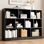 Raamaturiiul, 3-korruseline seisev riiul, 10 riiulit, raamaturiiul, 29,3 x 110 x 84 cm, kuubikujuline riiul elutuppa, kontorisse, magamistuppa, &otilde;ppetuppa (2, must)