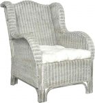 vidaXL tugitool padjaga Hall looduslik rotangist ja linasest riidest hallile.