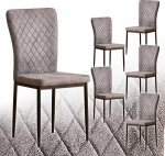 6 toolist koosnev komplekt s&ouml;&ouml;gitoa toolid kunstnahast kattega, k&otilde;rge seljatugi, kerge disain, metallist jalgadega s&ouml;&ouml;gitoolid, s&ouml;&ouml;gituppa, k&ouml;&ouml;ki, elutuppa (6, helehall)