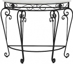 Generisch Schlanker Konsolentisch f&uuml;r Flur, Ablage hinter dem Sofa, Marmor-Spiegel-Display, moderner Eingangstisch, Konsolentisch mit Metallgestell - einfach zu montieren, Halbrunder Eingangstisch