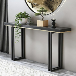 Kitsas konsoollaud sissep&auml;&auml;sualale, massiivpuidust laud, must, metallist jalgadega kitsas k&uuml;ljelaud, koridorilaud esikusse, elutuppa, magamistuppa ja esikusse (120 x 30 x 80 cm / 47 x 12 x 31 cm).