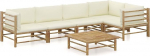 Festnight Garden Lounge Furniture, Patio Garden Furniture Set, Bambus Garden Lounge Diivan, Outdoor Couch Set, Garden Diivan Set, Patio Furniture, 6 t&uuml;kki