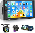 Double DIN autoraadio Bluetooth 7-tolline HD puuteekraaniga raadio koos tagumise vaatekaamera toega Mirror Link Android/iOS jaoks