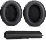 TaiZiChangQin Asendusk&otilde;rvapadjad, mis &uuml;hilduvad Anker Soundcore Q11i traadita &uuml;le k&otilde;rvaklappide Bluetooth-k&otilde;rvaklappide k&otilde;rvapadjad K&otilde;rvapadjad Valge nahk k&otilde;rge tihedusega vaht mustad