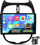 [2+64G] Android 13 autoraadio Peugeot 206 206CC 206SW 2000-2016 Citroen C2 2013-2018 koos Carplay & Android Car - 9-tolline puuteekraaniga autoraadio koos WiFi GPS DSP FM/RDS raadio SWC+ AHD tagantvaates&uuml;steemiga