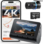 70mai A800SE Dashcam auto eesmine tagumine 4K UHD + 1080P koos GPS WiFi, kahekordne autokaamera koos 128 GB SD-kaardiga, F1.55 ava HDR, 24/7 parkimise j&auml;lgimine, &ouml;ine n&auml;gemine, ADAS, 3-tolline IPS, kuni 512 GB Max.