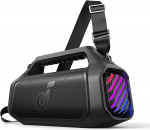 soundcore Boom 2 Plus v&auml;lisk&otilde;lar, 140 W, 2+2 kanalit, BassUp 2.0, 20h, kiirlaadimine, IPX7 veekindel, RGB tuled, USB-C, energiapank, BT 5.3, kaasaskantav Bluetooth-k&otilde;lar, telkimine