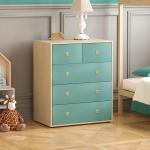 Junior Vida Neptune Chest of Drawers 5 Drawer Chest Bedroom Furniture Storage Blue & Oak