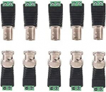 Bestga pakett 10 koaksiaal BNC mees koaksiaal Cat5 Cat6 BNC video Balun mees kruvi klamber Jootmiseta naine adapter CCTV valvekaamera DVR TV Video