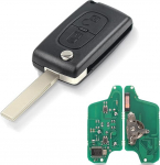 Heart Horse 2 nupuga autode kaugjuhtimispuldi v&otilde;ti CE0523 Citroen C2 C3 C4 C5 C6 C8 Peugeot 207 307 308 407 807 autov&otilde;tme korpus koos 433Mhz PCF7941 ID46 kiibi ja aku ning HU83 teraga