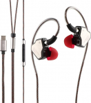 LINSOUL 7Hz Salnotes Zero HiFi 10 mm d&uuml;naamilise juhiga k&otilde;rvaklapid IEM metallist komposiitmembraaniga, roostevabast terasest esiplaat, eemaldatav 2-pin OFC kaabel (must, mikrofoniga, t&uuml;&uuml;p C)