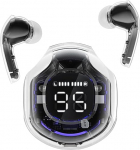 Clear Beat juhtmevabad Bluetooth 5.3 k&otilde;rvaklapid, l&auml;bipaistev disain, kristallselge heli, IPX4 veekindel, kaitse&uuml;mbris koos nutitelefoni laadimisega, sisseehitatud mikrofon, t&ouml;&ouml;aeg 2-3 tundi, USB-C