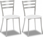ASTIMESA SCALMBL Two Kitchen Chairs, Metal, White, Seat Height 45 cm