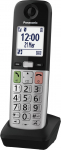 Panasonic KX-TGUA40EXB lisak&auml;ekomplekt digitaalsetele juhtmeta telefonidele KX-TGU430/KX-TGU410, LCD-ekraan, lemmiknupp, eriti vali, kuuldeaparaadiga &uuml;hilduv, p&otilde;hiseade vajalik, must ja h&otilde;bedane