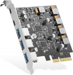 Binardat PCIE to USB 3.2 Gen2 10Gbps Expansion Card, 5 Port 3X USB Type-A and 2X Type-C Ports, Own Power Supply, Low Profile Bracket, USB 3.2 Hub Controller Adapter for Windows 10/11