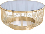 Riess Ambiente Filigree Design Coffee Table Variation 80 cm Gold Black Glass Handmade Side Table for Your Living Room