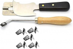 Lame Vinyl Quarter Moon Knife koos Weld Guide ja Flooring Hand Groove Tool koos 10 varuteradega PVC Vinyl Flooring Welding Tool Kit keevitusvarraste / soonte trimmimiseks.