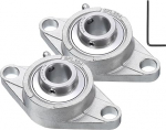 QUARKZMAN Pack of 2 SUCFL204-12 Pillow Block Bearings 3/4" Bore Self Alignment Roostevabast terasest baasile paigaldatud kroomterasest laager