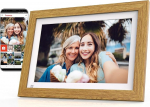 Cytem digitaalne pildiraam 10,1-tolline WLAN ja Frameo, peegeldumisvastane matt, 32 GB m&auml;lu, liikumisandur, USB m&auml;lupulgale + SD-kaardile, automaatne pildi venitamine, IPS puuteekraan 1280 x 800, puidu v&auml;limusega
