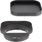 Haoge LH-S245G Bayonet Cap Metal Lens Hood for Sony FE 40mm F2.5G FE 50mm F2.5G FE 24mm F2.8G with Cap on Sony A7C A7R4