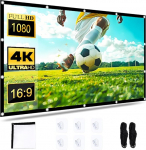 Projektsiooniekraan Kaasaskantav 100-tolline projektor 4K HD 16:9 kokkupandav taustaprojektor kortsuvastane projektsiooniekraan koduteatrile &auml;rireiside jaoks