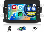 4+64G Android 15 CAMECHO 7-tolline autoraadio Renault Dacia Logon Duster Sandero Lodgy Spring traadita Carplay Android auto, GPS navigatsiooni raadio puuteekraaniga HD Bluetooth WiFi RDS FM +