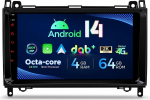 XTRONS Android 14 autoraadio DAB Plus Mercedes-Benz W169 W245 Sprinter Viano jaoks VW Crafter, 9-tolline Octa Core 4 + 64GB autoraadio koos navigatsioonis&uuml;steemiga, sisseehitatud 4G LTE g&uuml;roskoopi andurid auto Play AKM
