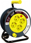 Orno AE-1339 Minikaablirull 15 m 4 pistikupesaga, metallist alusega ja termokaitsega, 2300 W / 10 A, 230 V ~, 50 Hz, 18 x 24,5 x 14 cm (kollane)