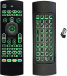 MX3 2.4G Mini traadita klaviatuur Mini klaviatuur multifunktsionaalne &otilde;hu kaugjuhtimispult koos sisendi h&auml;&auml;lega 7 v&auml;rvi taustavalgustusega infrapuna kaugjuhtimispult Android TV Box projektorile