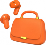 ANCwear k&otilde;rvaklapid, Bluetooth 5.3 k&otilde;rvaklapid, 13mm juht annab Premium Sound k&otilde;rvaklapid, 22 tundi m&auml;nguaega, t&otilde;elised traadita k&otilde;rvaklapid koos unikaalse Mini k&auml;ekoti laadimiskohvriga (oranž)