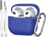 &Uuml;hildub AirPods 3. p&otilde;lvkonna &uuml;mbrisega 2021, &uuml;hildub AirPods 3 &uuml;mbrisega, pehme silikoonist kaitse, &uuml;hildub AirPods 3 &uuml;mbrisega koos v&otilde;tmehoidja ja puhastuskomplektiga, sinine