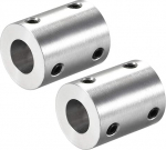 sourcing map 5 mm bis 10 mm Bohrung starre Kupplungsschraube L25XD20 Aluminiumlegierung, Wellenkupplungsverbinder, Motorzubeh&ouml;r, 2 St&uuml;ck