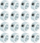 sourcing map 16-teiliges Set Schraubenmanschetten 13/16 Zoll Bohrung Karbonstahl Schaftmanschetten, 1-5/16 Zoll Au&szlig;endurchmesser, 9/16 Zoll Breite Lock Achsenmanschette Klemme f&uuml;r Linearstange