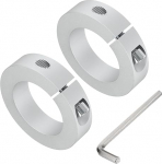 QUARKZMAN Single Split Wave Collar Set for 60 mm Shaft, Two-Piece Clamp Collar, 2 Pieces, 95 mm Outer Diameter, 22 mm Thick, Aluminium Alloy Wave Collar