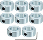 PATIKIL Bore 5/8" v&otilde;lli krae 1-1/8" OD 1/2" paksus, 8-pack Carbon Steel Landing Claw Wheel Collar koos M6 Grub Screw & Key masinaehitust&ouml;&ouml;stusele, h&otilde;bedane