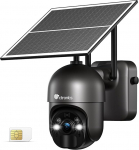 Ctronics 4G Outdoor Solar Surveillance Camera with SIM Card, 2K 3MP Battery Camera Without WLAN Outdoor 30M Colour Night Vision, PC/App, PIR Detection, 355&deg;/95&deg; Swivel, IP66