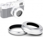 JJC metallist objektiivikaitse koos adapterir&otilde;ngaga Fujifilm Fuji X100VI X100V X100 X100 X100S X100T X100F kaameratele, asendab Fujifilm LH-X100 p&auml;ikesevisiiri, Fujifilm AR-X100 adapterir&otilde;ngas h&otilde;bedane
