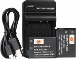 DSTE KLIC-7003 Li-ion aku (2-pakk) ja Micro USB laadija Sobib Kodak EasyShare M381, M420, V1003, V803, Z950, M380, E1030, E1040, E1050TW, E1240, E1250TW, E850 0GE, H8 55 - 8,4 V DC, 500 mA.