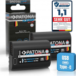 PATONA 2 x Platinum DMW-BLK22 aku USB-C 2600 mAh &uuml;hildub Panasonic Lumix DC S5 II IIX S5II S5K G9 G9II GH5 GH5 GH5S GH6 GH7 DMW BLK22ga