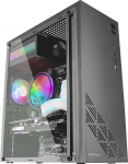Mars Gaming MC100 ATX Gaming Case, 1 x 9 cm FRGB ventilaator, CONVECT-COOL ventilatsioon, restid ja aken, must