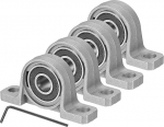 hankimise kaart Pillow Block Bearing, 3/8" (10mm) Bore Vertical Zinc Alloy Steel Mounted Flange Pillow Block Bearing Self Alignment Insert Bearing Housing for Machinery Electricity Agriculture 4 Pack