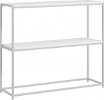 HOMCOM konsoollaud sissep&auml;&auml;sulaud terasraamiga 2 riiulit moodne disain elutuba koridor koridor 100 x 30 x 87 cm valge