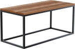 CLP Manteo Tammepuust kohvilaud pulbriga kaetud metallraamiga, p&otilde;randakaitse ja kaasaegse disainiga, suurus: 100 x 45 x 50 cm
