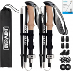 Overmont Wanderst&ouml;cke Faltbar Aluminium Ultraleicht - Verstellbar 105-125 cm Trekkingst&ouml;cke - Nordic Walking St&ouml;cke 1 Paar mit All-Terrain Zubeh&ouml;r
