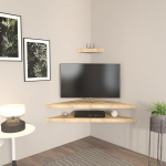 Hanah Home stiilne tamme telerialus, 120 cm lai, 5 cm k&otilde;rge, 49 cm s&uuml;gav | 100% melamiiniga kaetud puitlaastplaat, 8 mm paksus | sobib ideaalselt moodsasse elutuppa