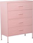 DRW kapp 4 sahtliga ja ventilatsiooniavadega metallkapp roosa 80 x 35 x 102 cm, k&otilde;rgus 15,5 cm, Standard