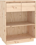 vidaXL K&uuml;lgkapp sahtlitega, sahtlitega kapp, sahtlikapp, mitmek&uuml;lgne kapp, k&uuml;ljepoolne kapp, esiku kapp, seisev kapp, 60 x 34 x 75 cm, massiivne m&auml;nnipuit.